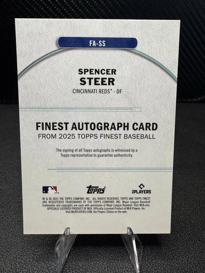 2025 Topps Finest Autographs FA - SS Spencer Steer AU Gold Refractor 6/50 - 787 Hobby House