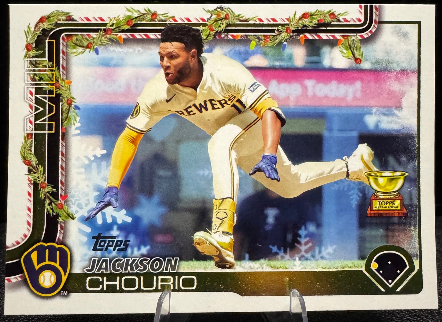 2025 Topps Holiday Cookie Back SP H182c Jackson Chourio Milwaukee Brewers - 787 Hobby House