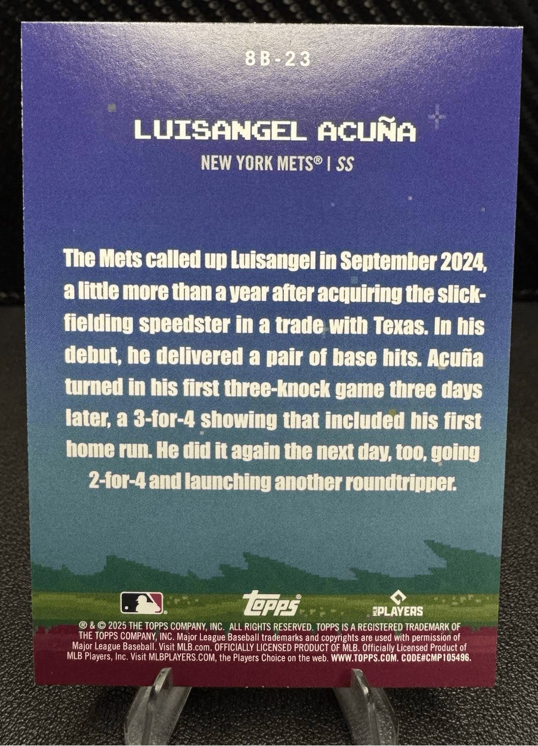2025 Topps Series 1 8 - Bit Ballers 8B23 Luisangel Acuña New York Mets - 787 Hobby House