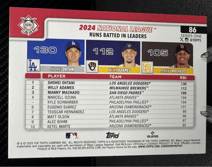 2025 Topps Series 1 League Leaders 86 Shohei Ohtani/Manny Machado/Willy Adames - 787 Hobby House
