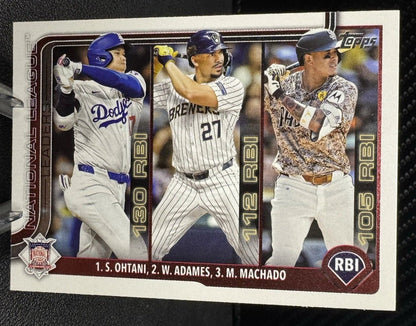 2025 Topps Series 1 League Leaders 86 Shohei Ohtani/Manny Machado/Willy Adames - 787 Hobby House