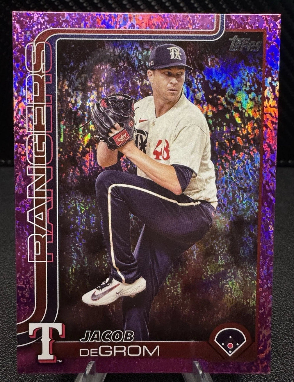 2025 Topps Series 1 Pink Holo Foil 208 Jacob DeGrom Texas Rangers - 787 Hobby House