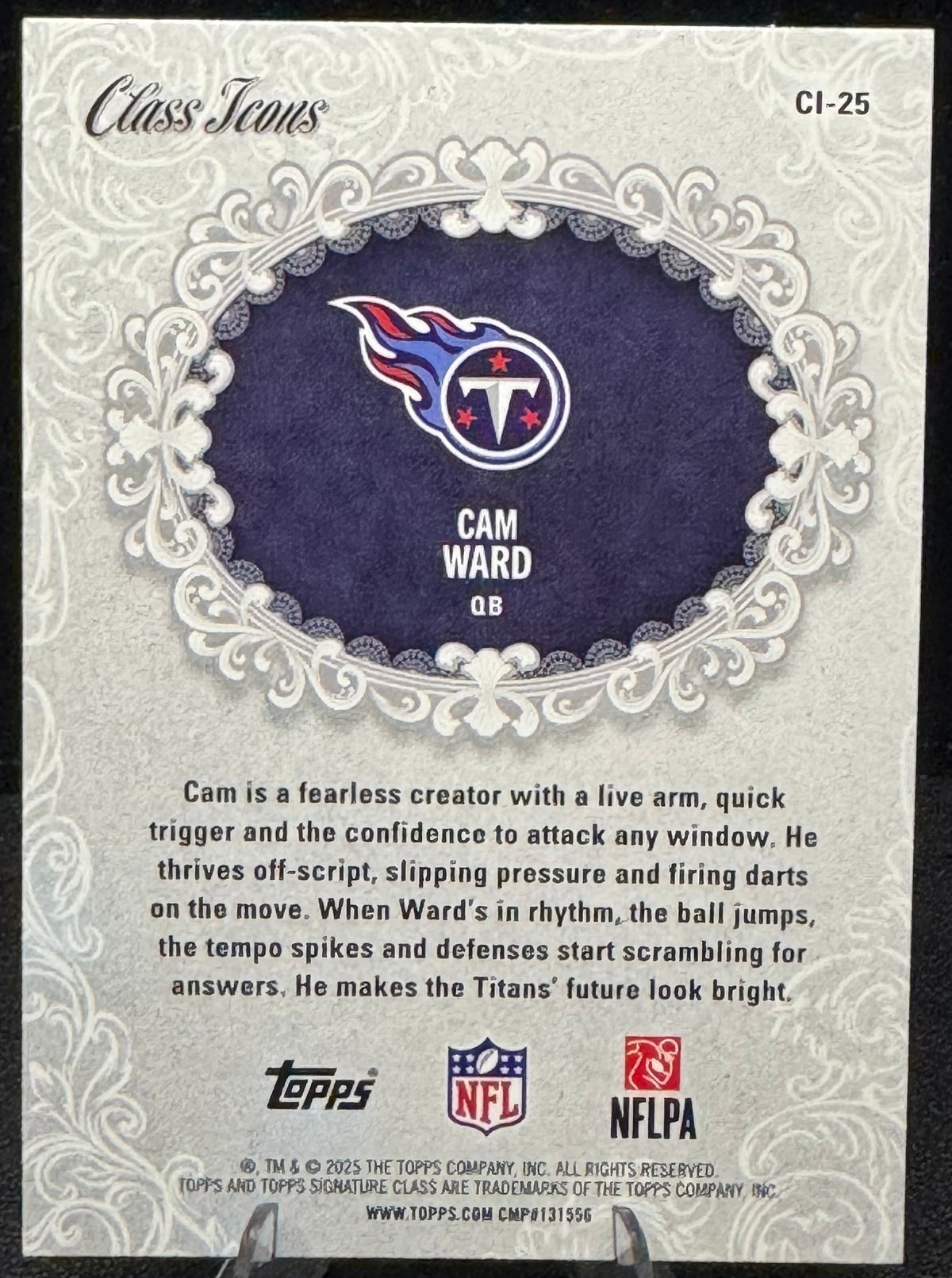 2025 Topps Signature Class Class Icons #CI-25 Cam Ward RC Tennessee Titans - 787 Hobby House
