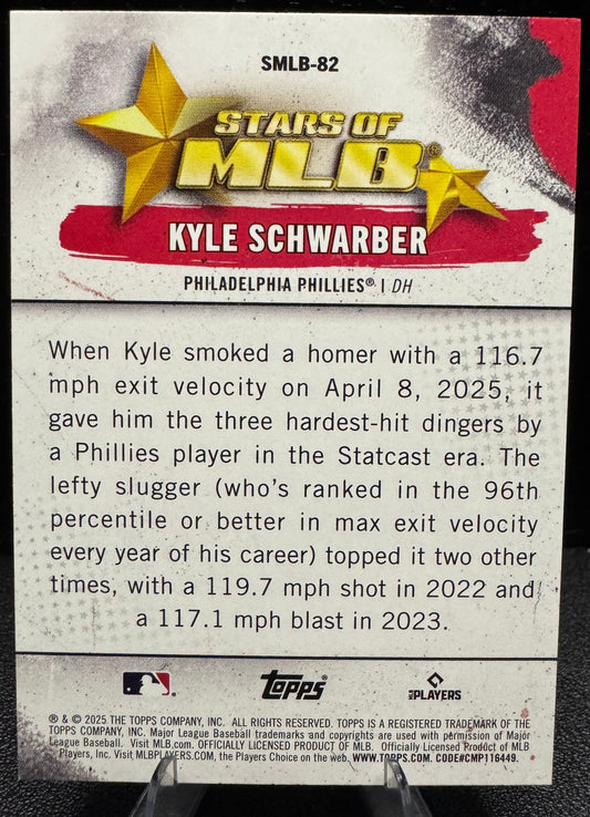 2025 Topps Update - Stars of MLB SMLB - 82 Kyle Schwarber Philadelphia Phillies - 787 Hobby House