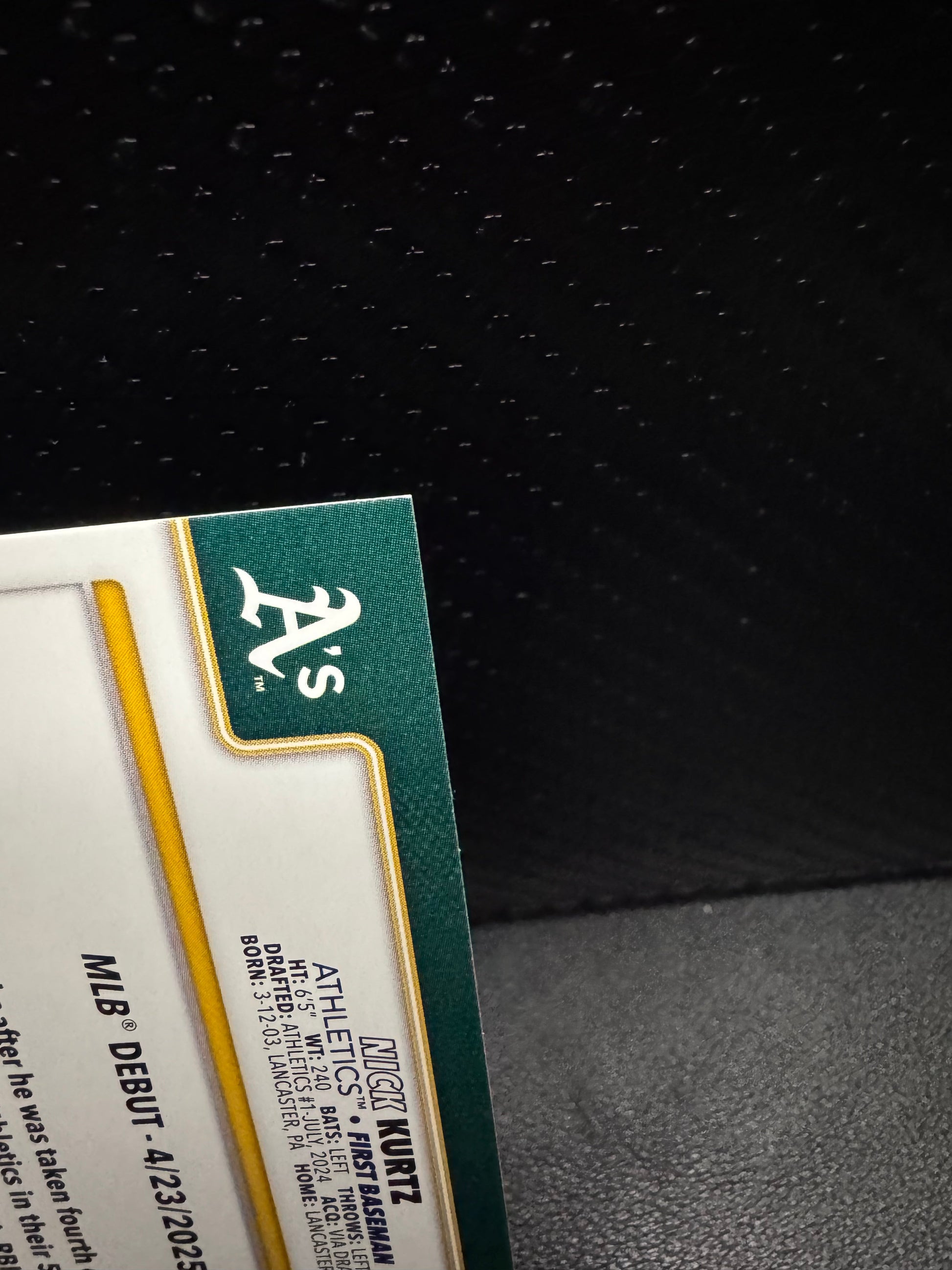 2025 Topps Update US197 Nick Kurtz RC Oakland Athletics - 787 Hobby House