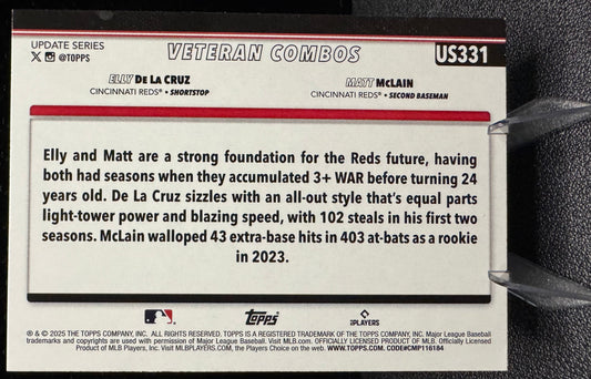 2025 Topps Update US331 Red - Hot Risers (Elly De La Cruz / Matt McLain) VC - 787 Hobby House