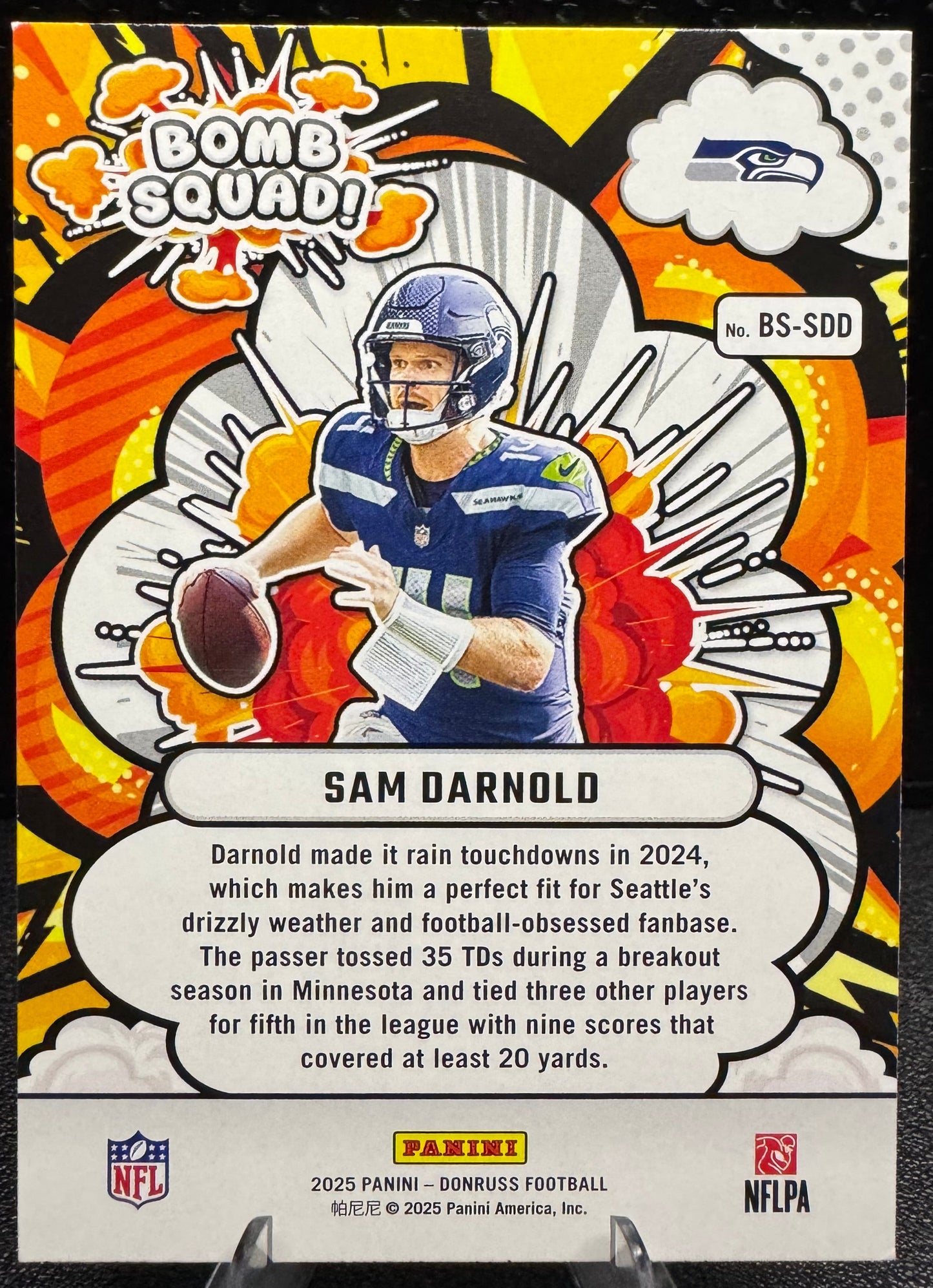 2025 Donruss Bomb Squad #BS-SDD Sam Darnold Seattle Seahawks