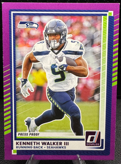 2025 Donruss Press Proof Purple #187 Kenneth Walker III Seattle Seahawks