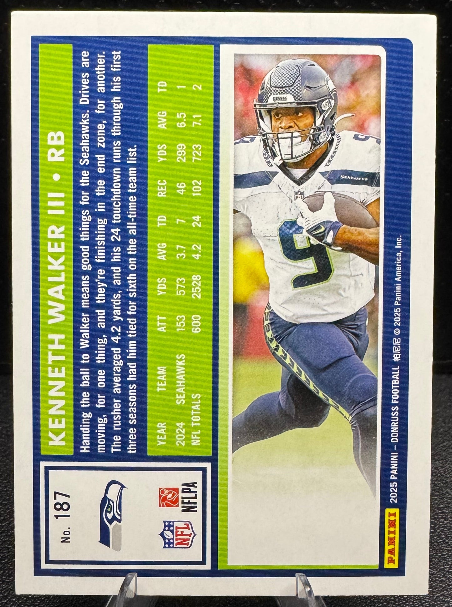 2025 Donruss Press Proof Purple #187 Kenneth Walker III Seattle Seahawks