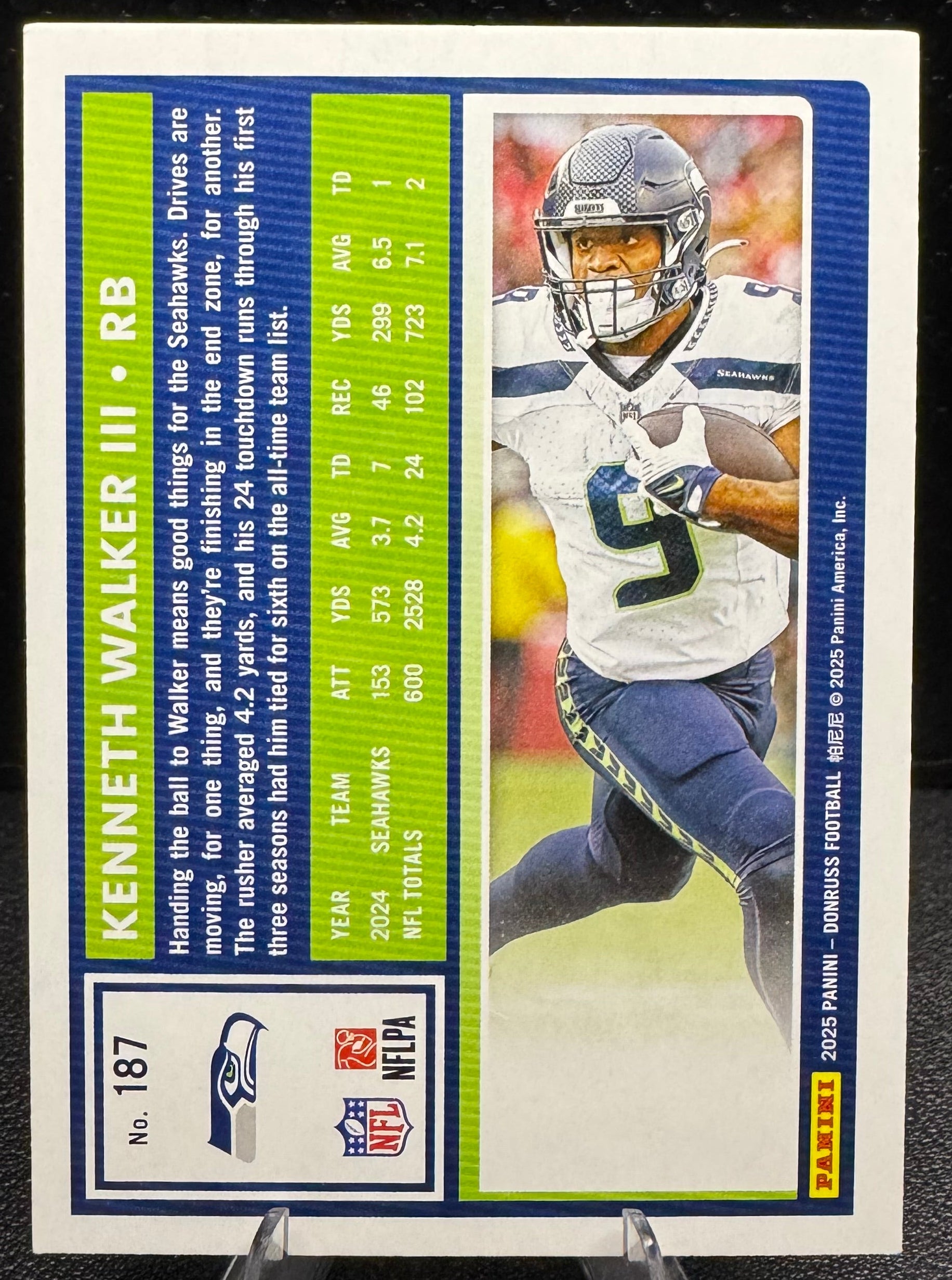 2025 Donruss Press Proof Purple #187 Kenneth Walker III Seattle Seahawks