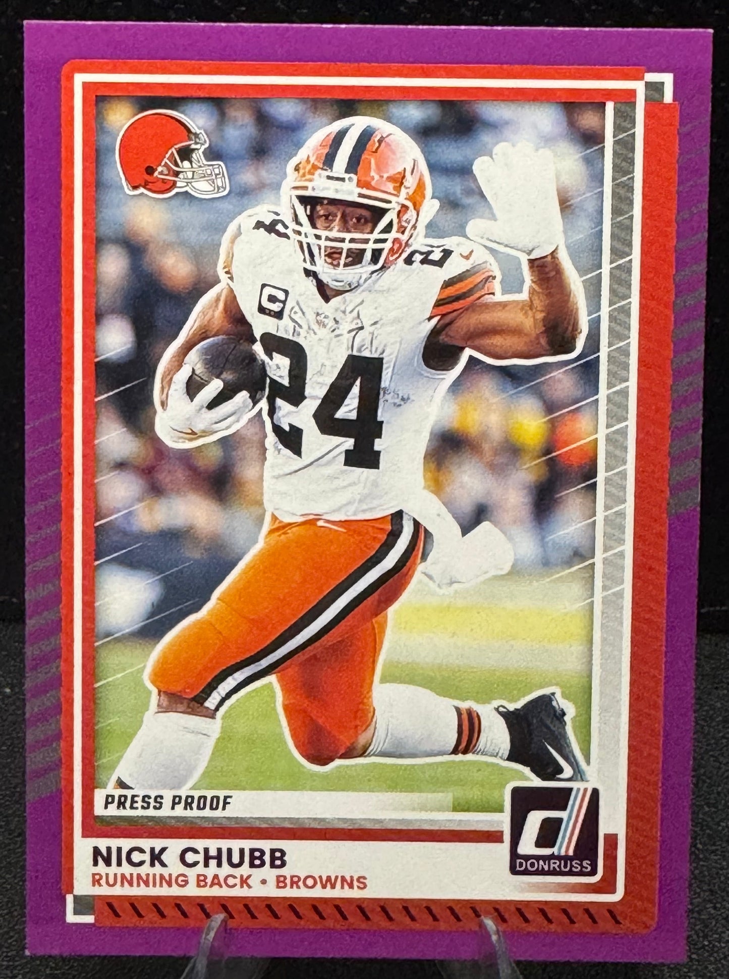2025 Donruss Press Proof Purple #258 Nick Chubb Cleveland Browns