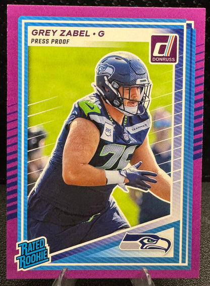 2025 Donruss Press Proof Purple #366 Grey Zabel Rated Rookie