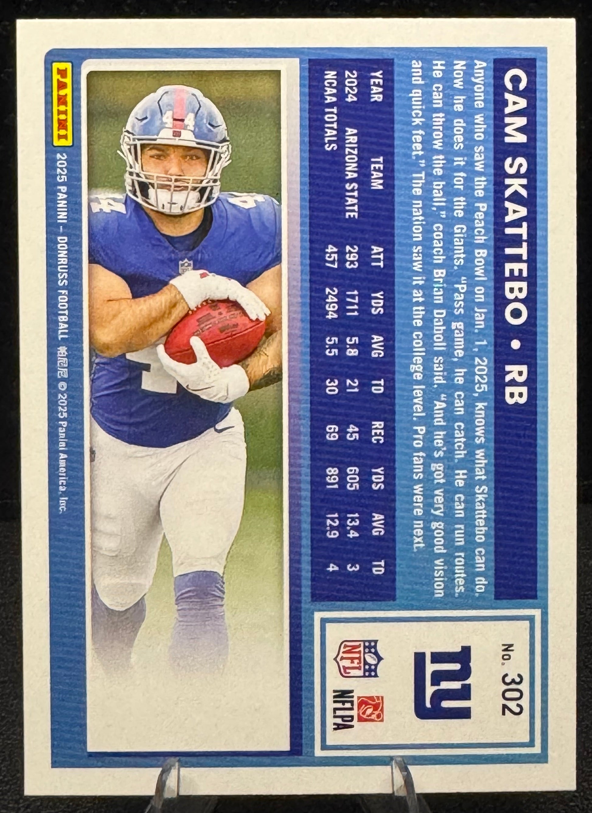 2025 Donruss Rated Rookie #302 Cam Skattebo RC New York Giants