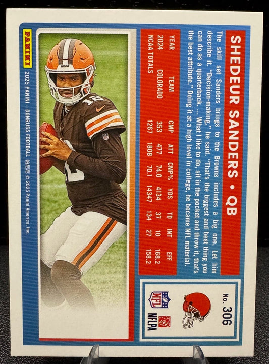 2025 Donruss 306 Shedeur Sanders RR RC Cleveland Browns - 787 Hobby House