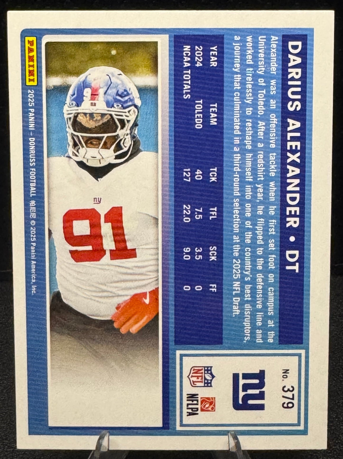 2025 Donruss Rated Rookie #379 Darius Alexander RC New York Giants
