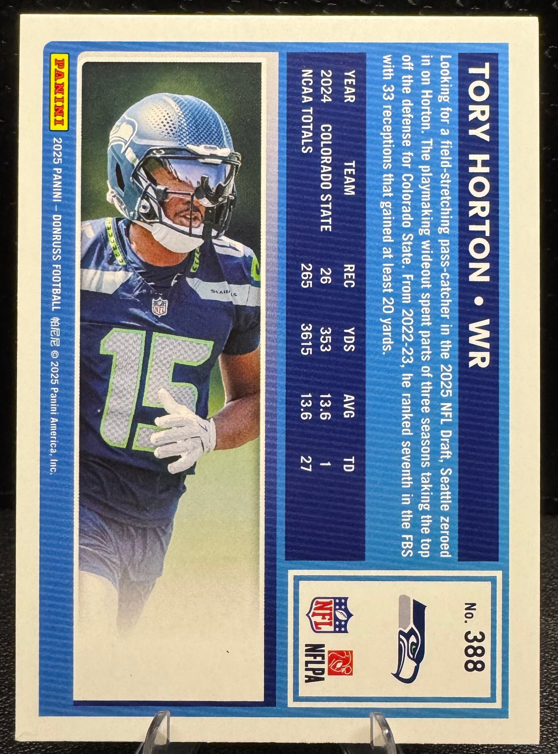 2025 Donruss Rated Rookie #388 Tory Horton RC Seattle Seahawks