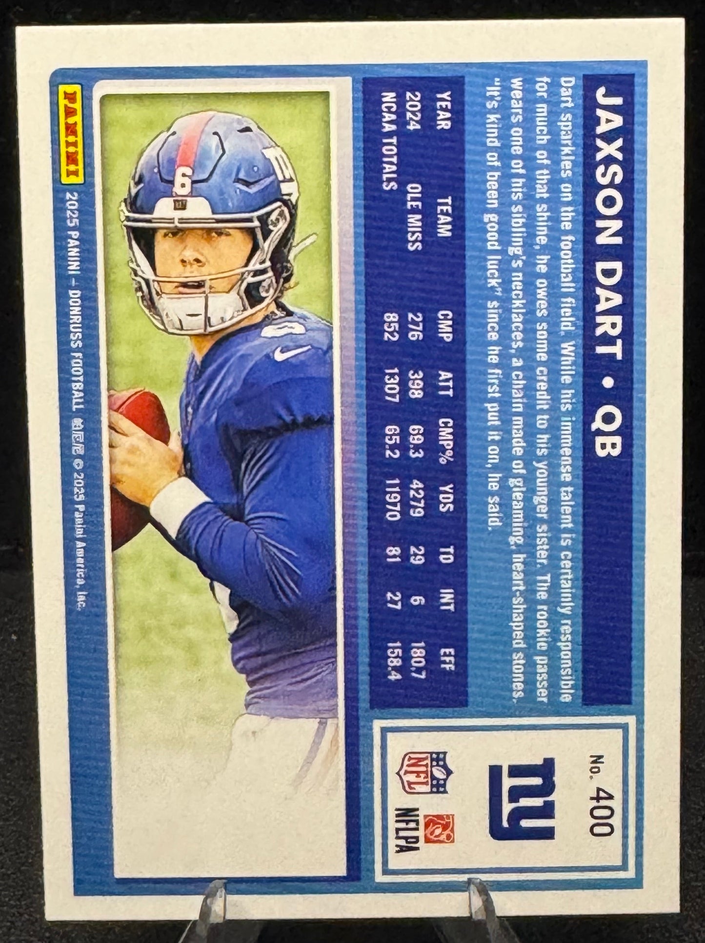 2025 Donruss Rated Rookie #400 Jaxson Dart RC New York Giants
