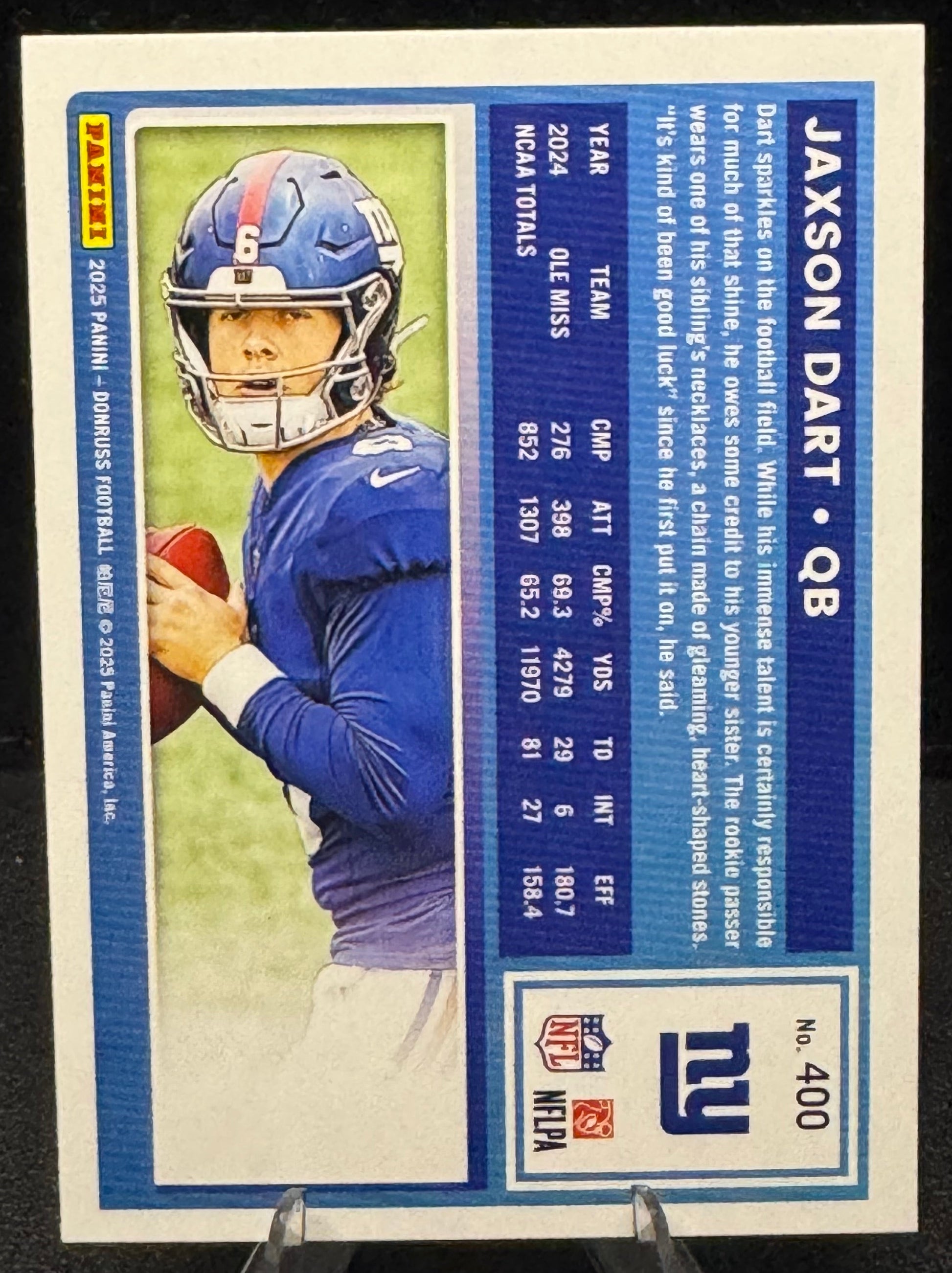 2025 Donruss Rated Rookie #400 Jaxson Dart RC New York Giants