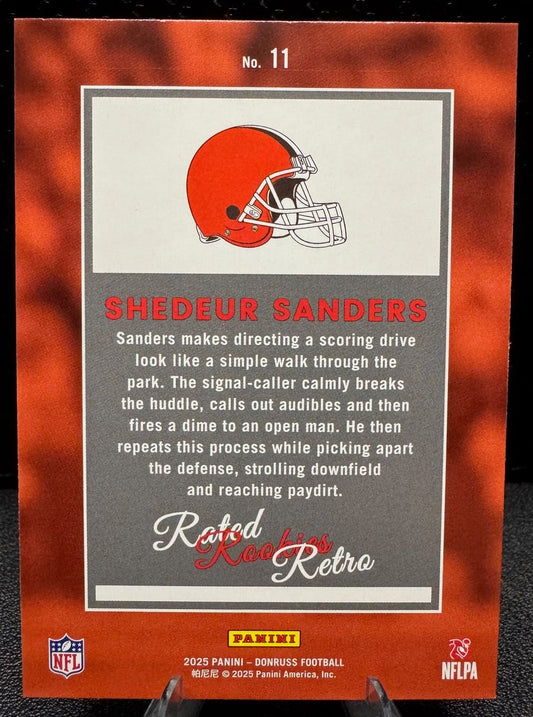 2025 Donruss 11 Shedeur Sanders Rated Rookies Retro RC Cleveland Browns - 787 Hobby House