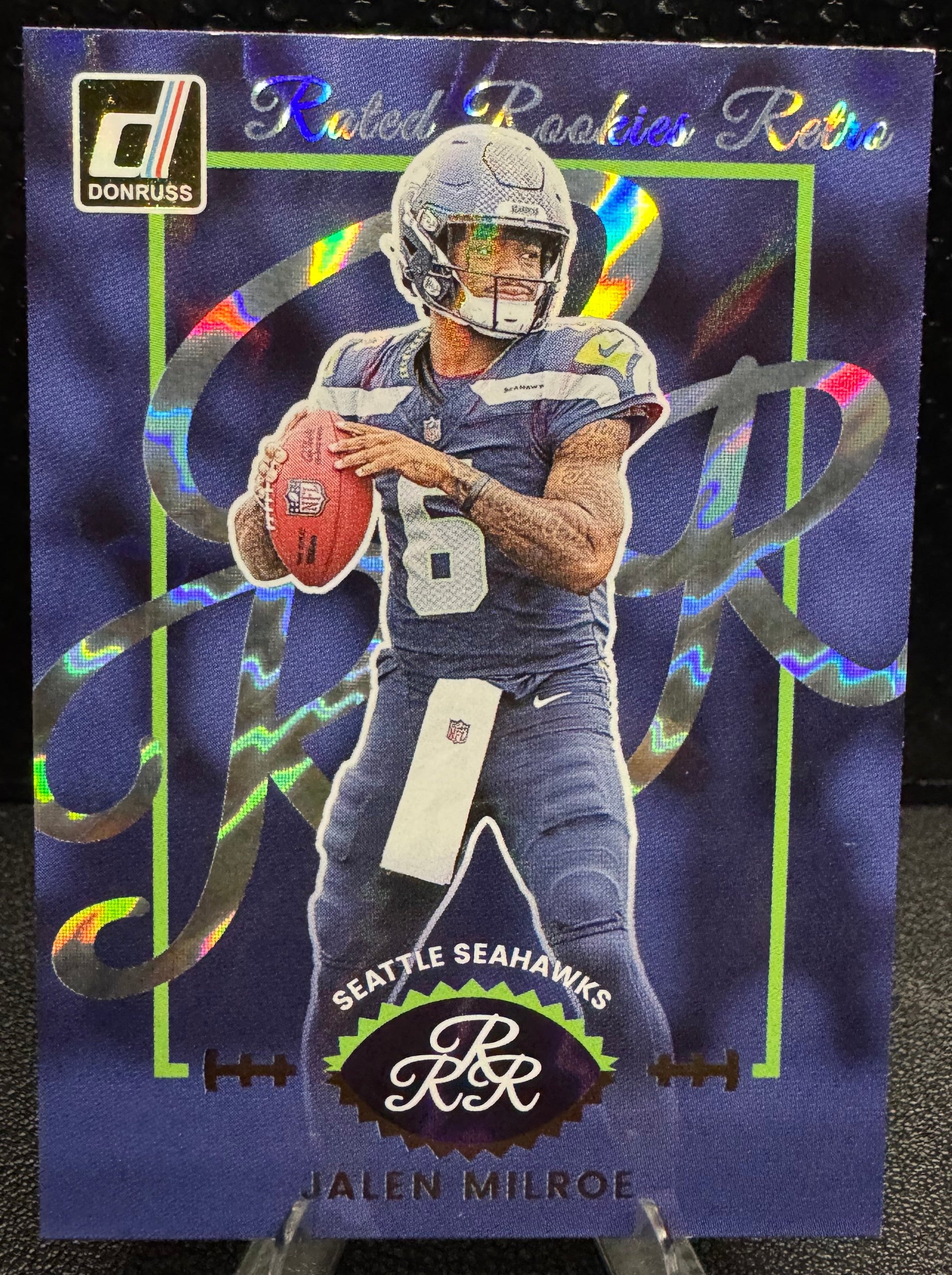 2025 Donruss Rated Rookies Retro #16 Jalen Milroe RC Seattle Seahawks