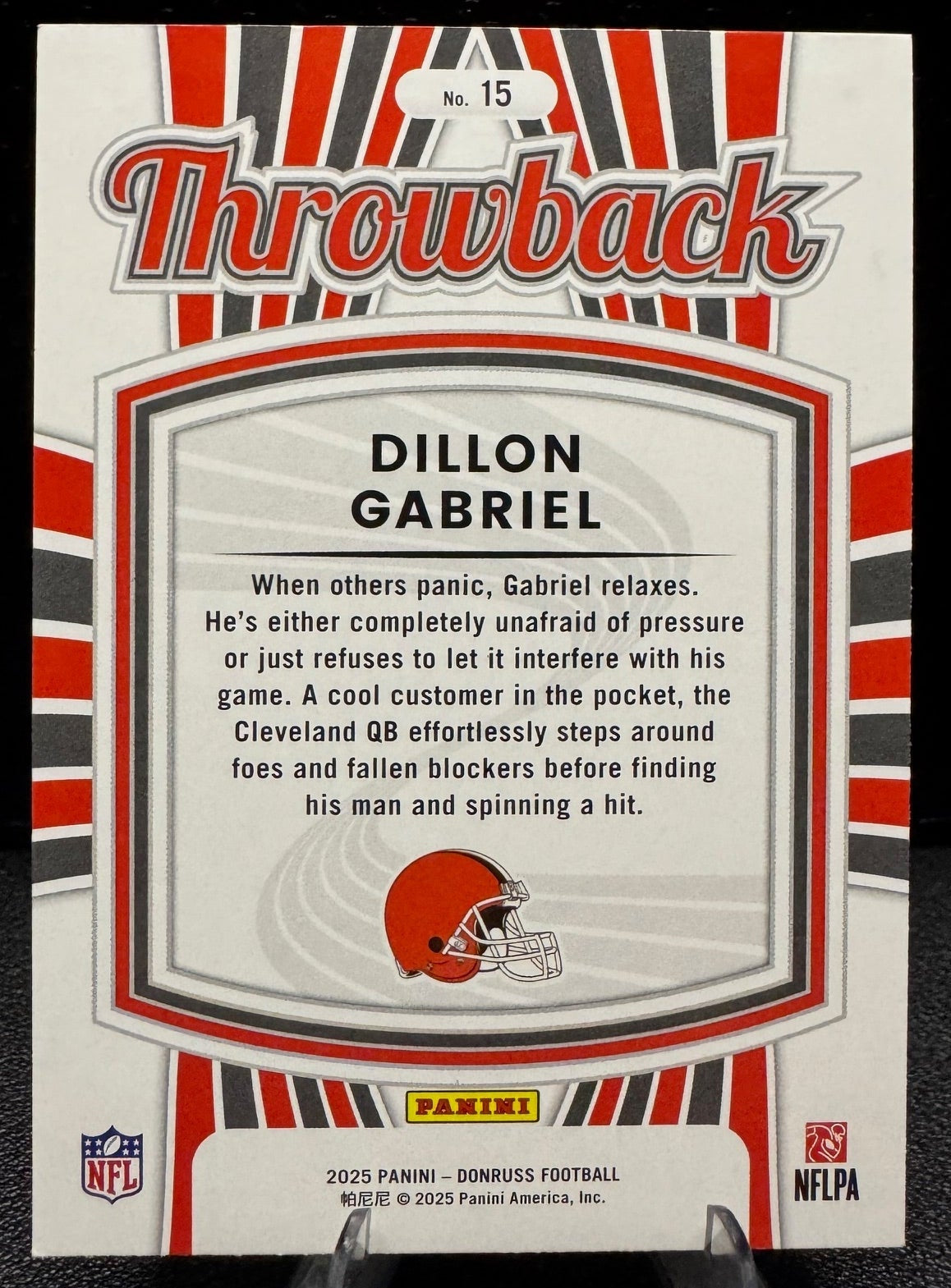 2025 Donruss 15 Dillon Gabriel Rated Rookies Throwback RR RC Cleveland Browns - 787 Hobby House