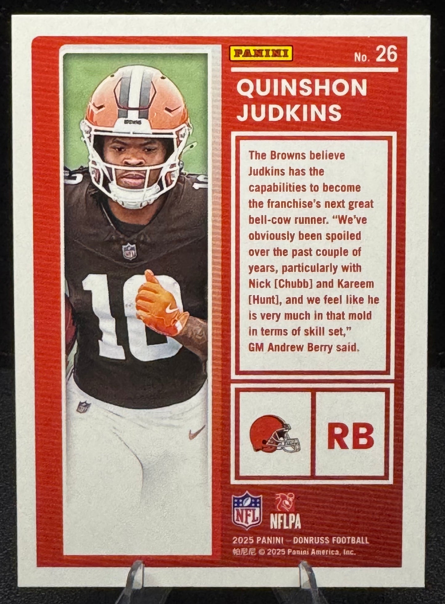 2025 Donruss The Rookies #26 Quinshon Judkins RC Cleveland Brown