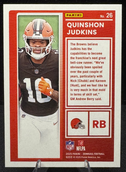 2025 Donruss The Rookies #26 Quinshon Judkins RC Cleveland Brown