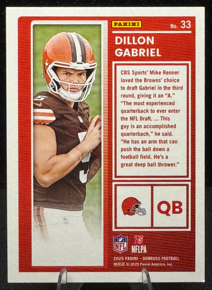 2025 Donruss The Rookies #33 Dillon Gabriel RC Cleveland Browns