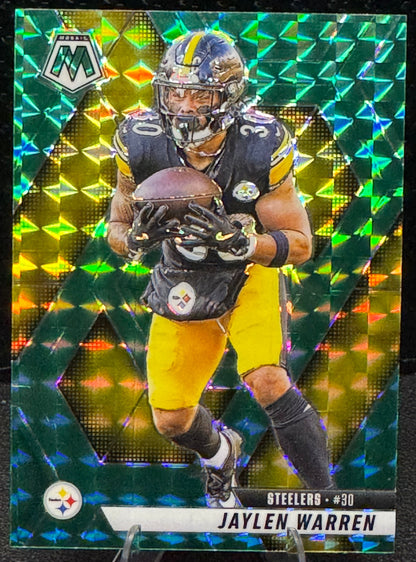 2025 Panini Mosaic Green Jaylen Warren #144 Pittsburgh Steelers