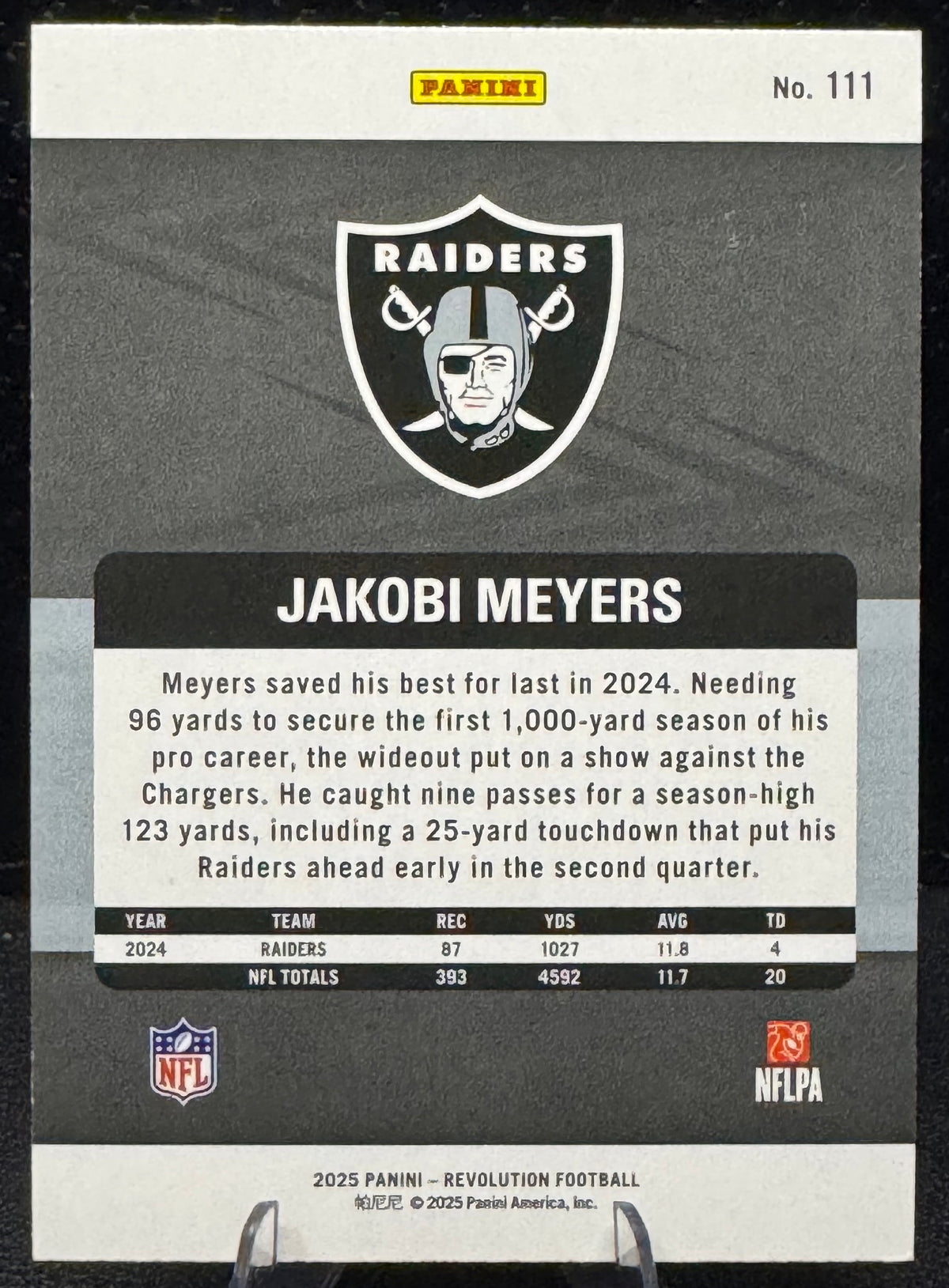 2025 Panini Revolution #111 Jakobi Meyers Las Vegas Raiders