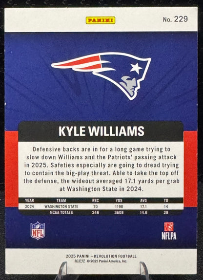 2025 Panini Revolution #229 Kyle Williams RC New England Patriots