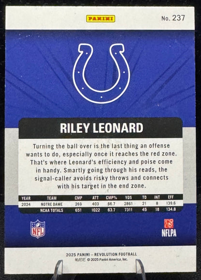 2025 Panini Revolution #237 Riley Leonard RC Indianapolis Colts