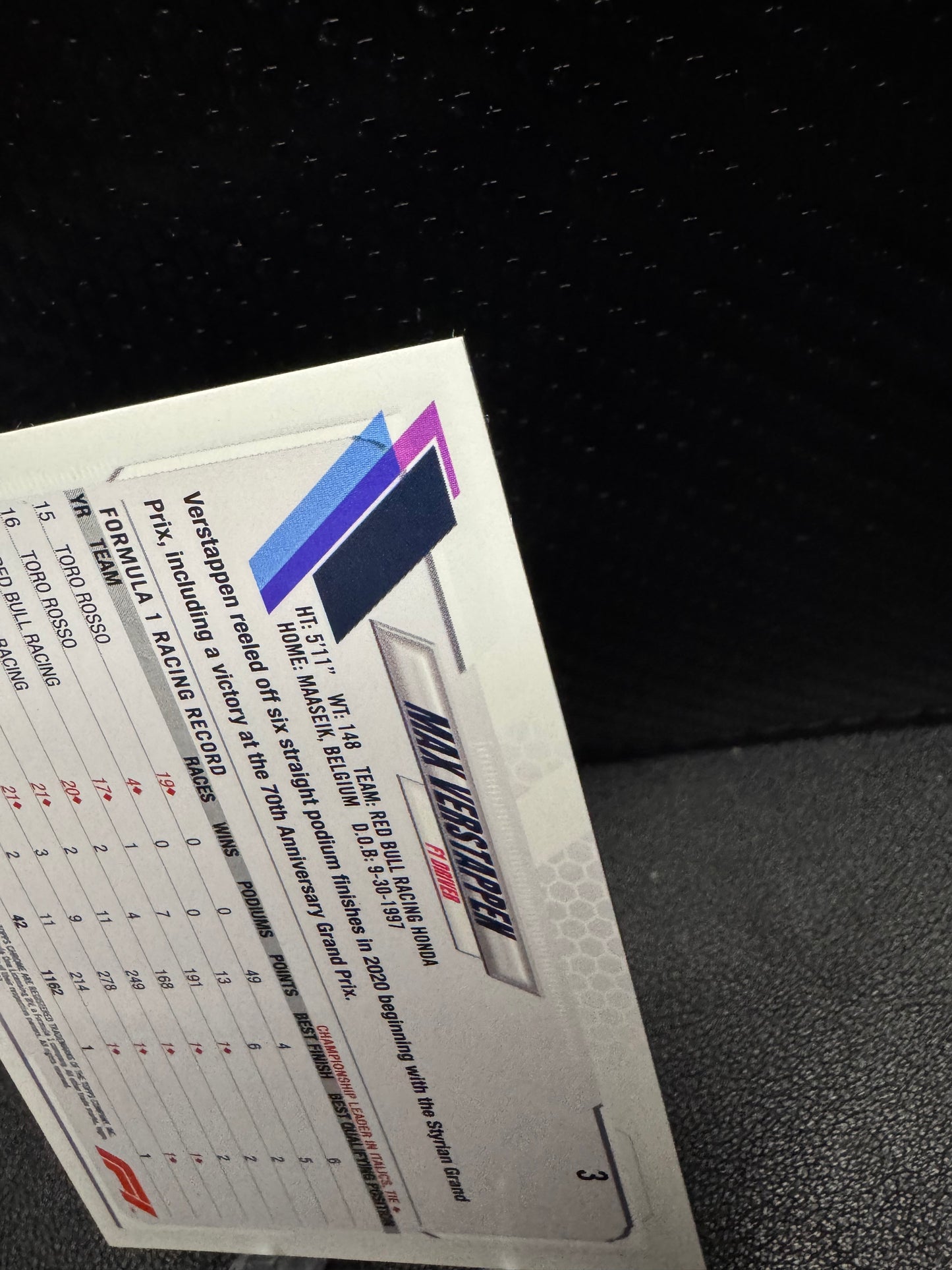 2021 Topps Chrome Formula 1 #3 Max Verstappen Red Bull Racing Honda