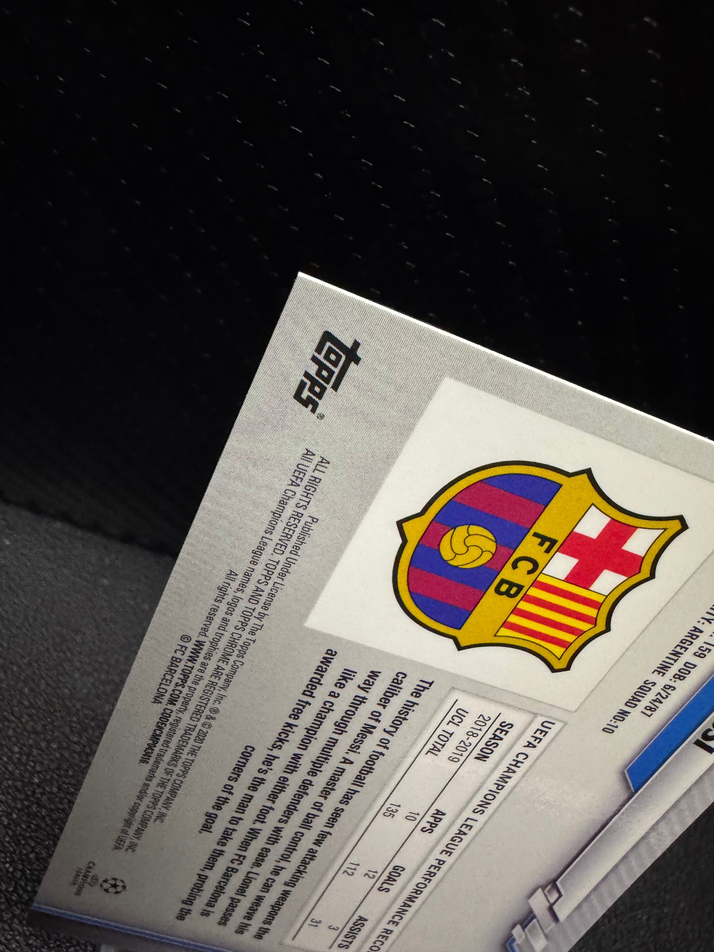 2019-20 Topps Chrome Sapphire UEFA Champions League #1 Lionel Messi