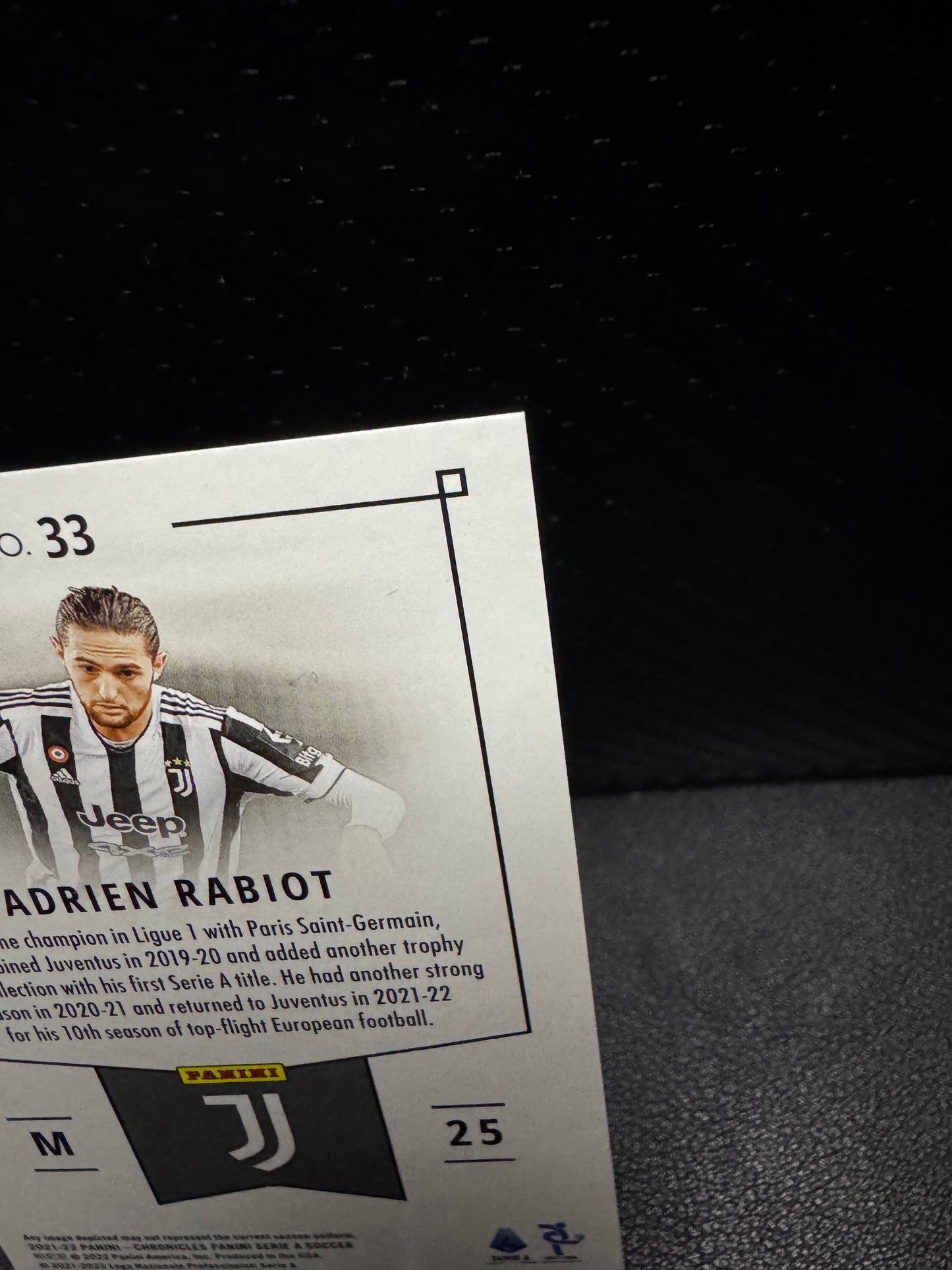 2021-22 Panini Chronicles Serie A Blue #33 Adrien Rabiot Juventus 83/99
