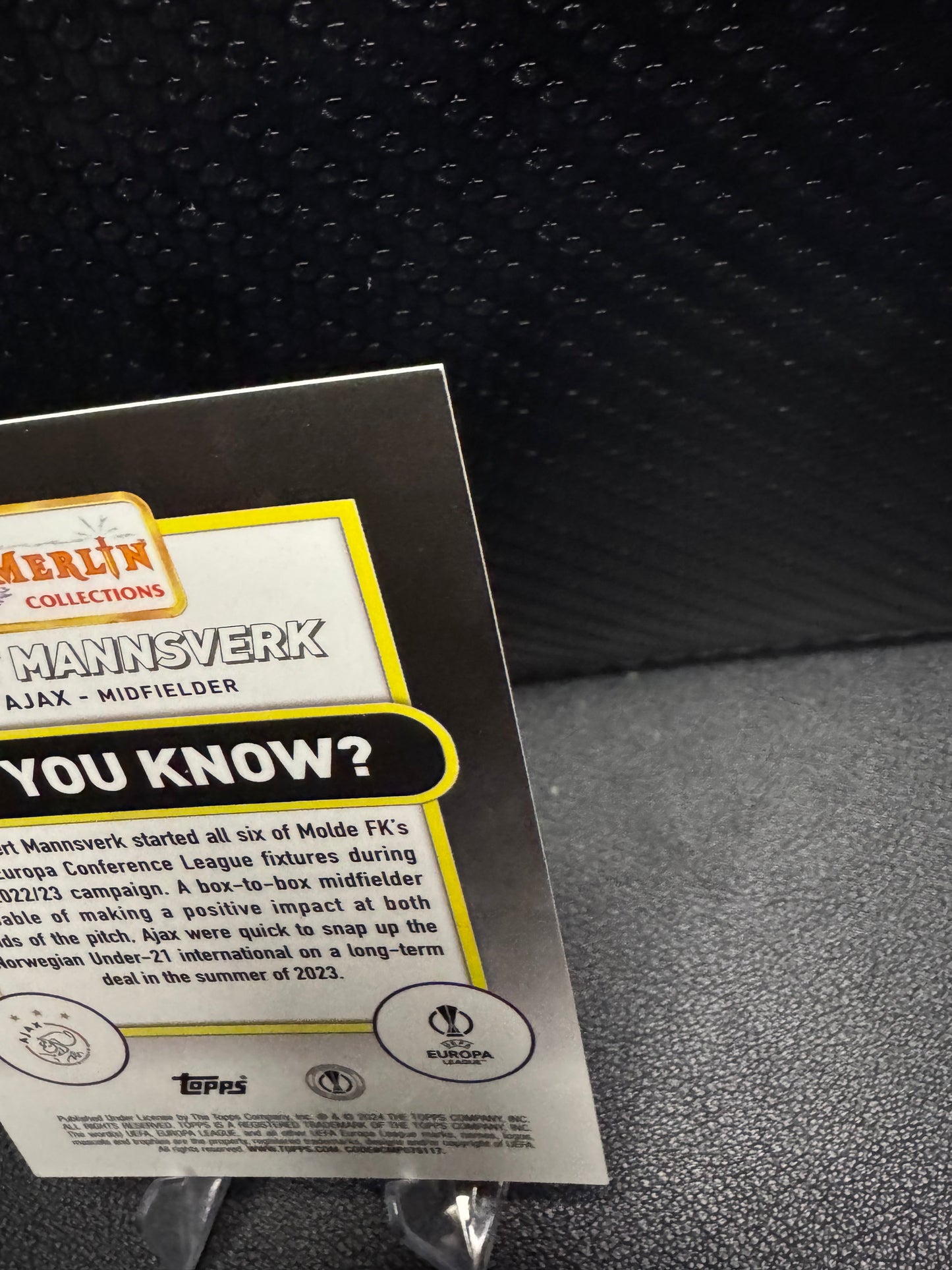 2023-24 Merlin UEFA Club Competitions Neon Green Shimmer Refractors #7 Sivert Mannsverk RC 295/399