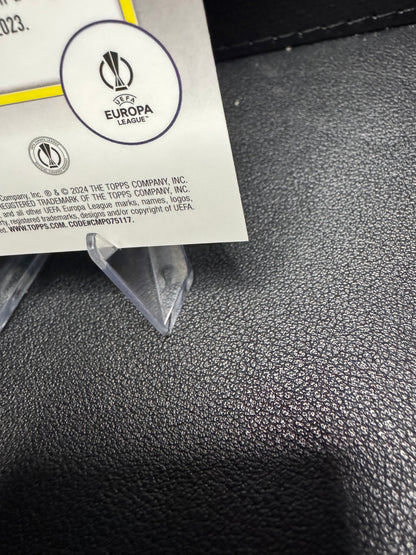 2023-24 Merlin UEFA Club Competitions Neon Green Shimmer Refractors #7 Sivert Mannsverk RC 295/399