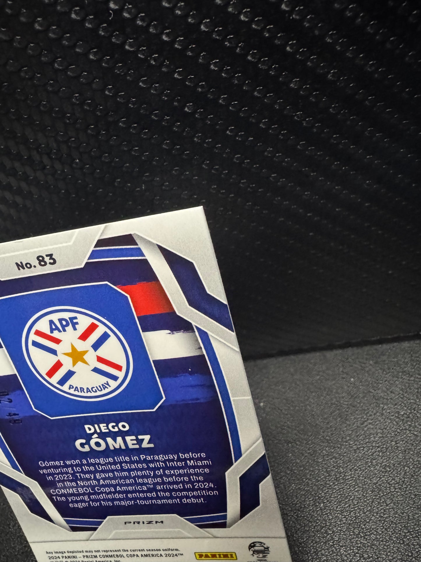2024 Panini Prizm Copa America Prizms Purple Pulsar #83 Diego Gomez RC 2/49