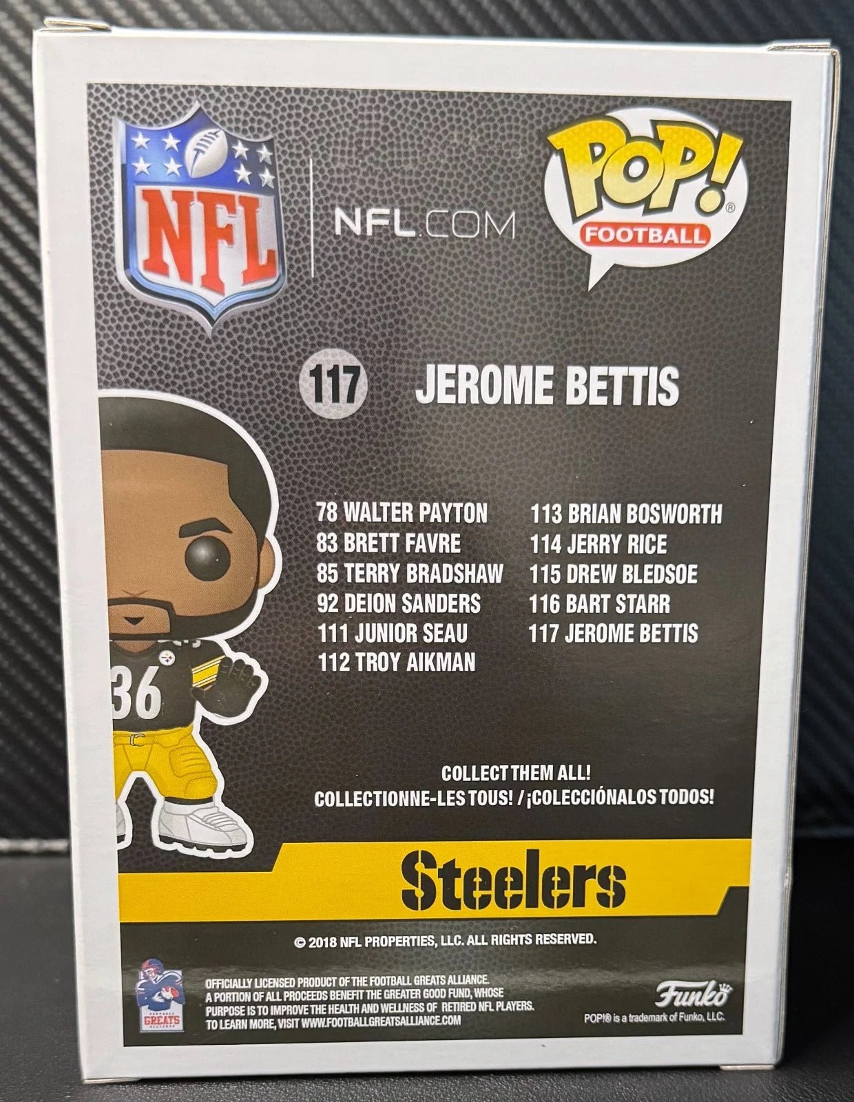 Funko Pop! NFL Pittsburg Steelers Jerome Bettis 117 w/Protector - 787 Hobby House