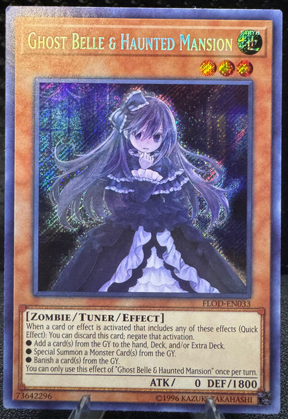 Ghost Belle & Haunted Mansion Secret Rare FLOD - EN033 YuGiOh Flames of Destruction - 787 Hobby House