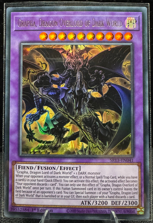 Grapha, Dragon Overlord of Dark World 1st Edition SR13 - EN041 YuGiOh Structure Deck: Dark World Ultra Rare - 787 Hobby House