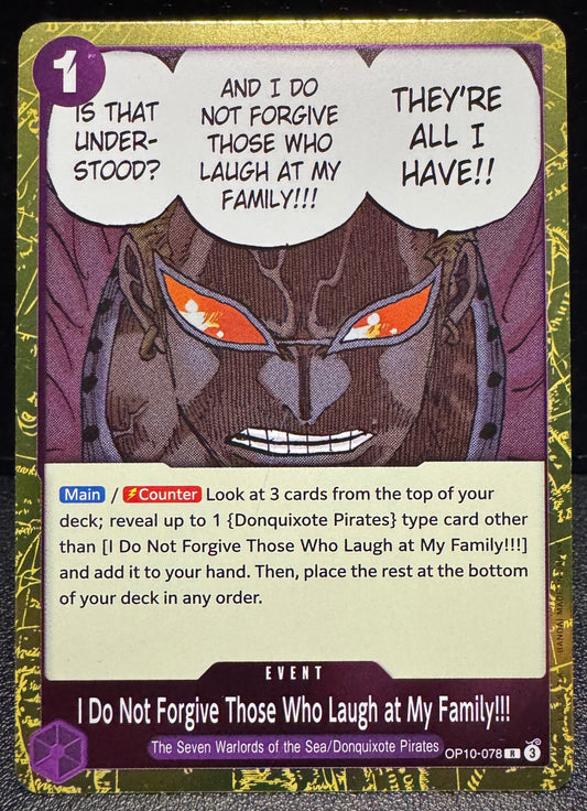 I Do Not Forgive Those Who Laugh at My Family!!! Rare OP10 - 078 One Piece Royal Blood - 787 Hobby House