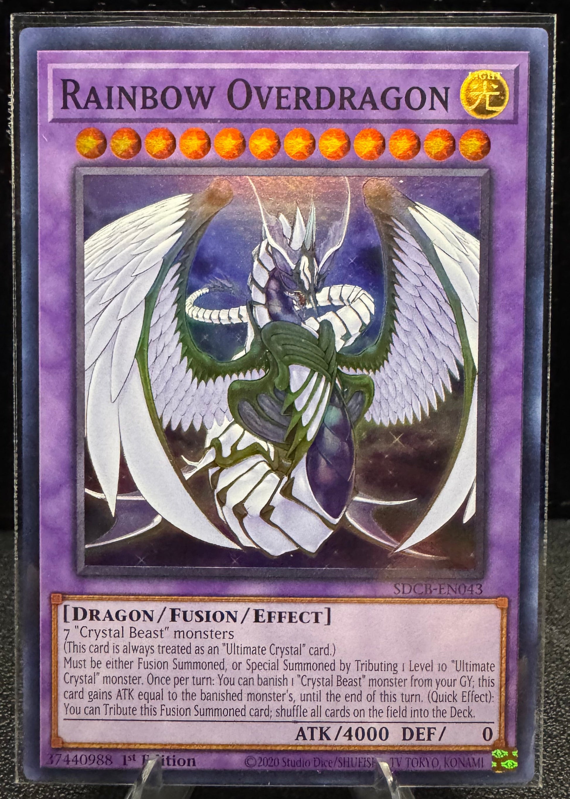 Rainbow Overdragon 1st Edition SDCB - EN043 YuGiOh Structure Deck: Legend of the Crystal Beasts Super Rare - 787 Hobby House