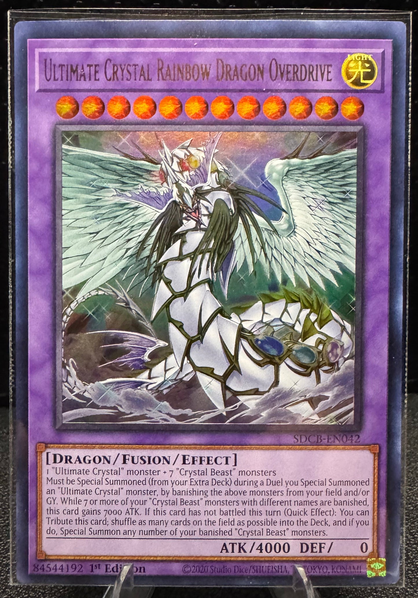 Ultimate Crystal Rainbow Dragon Overdrive 1st Edition SDCB - EN042 YuGiOh Structure Deck: Legend of the Crystal Beasts Ultra Rare - 787 Hobby House