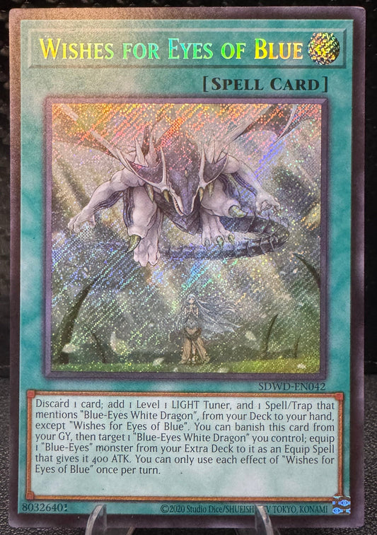 Wishes for Eyes of Blue Secret Rare SDWD - EN042 YuGiOh Structure Deck: Blue Eyes White Destiny - 787 Hobby House